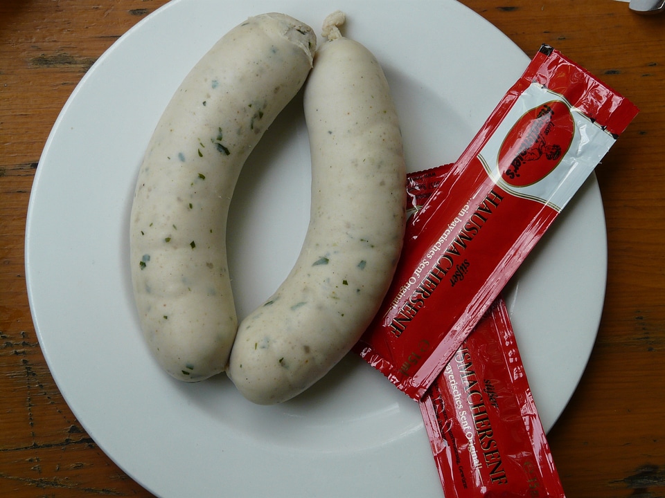 Mustard food white sausage breakfast