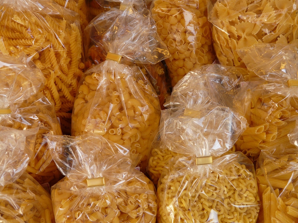 Food packaging packed