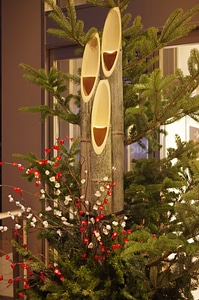 New Year's decorative pine trees 