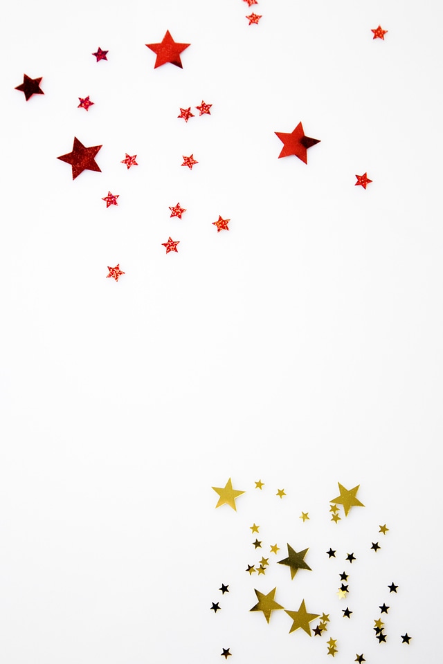 Red & Golden Glitter Stars