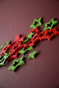 Wooden Stars Green & Red