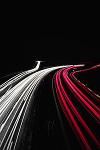 Interstate Traffic Night Lights photo
