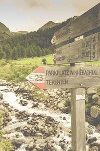 Trail Sign Upper Pusteria Valley