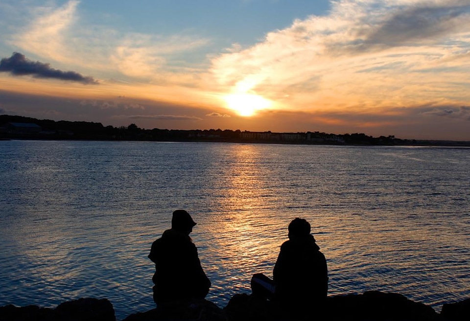 Sunset Couple Free Photo