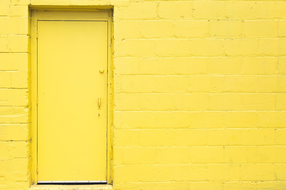 Yellow Door and Wall Free Photo photo