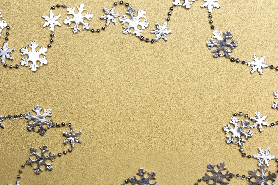 Silver Gold Snowflakes Free Photo