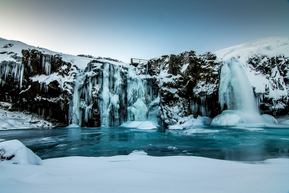 Frozen Waterfall Free Photo