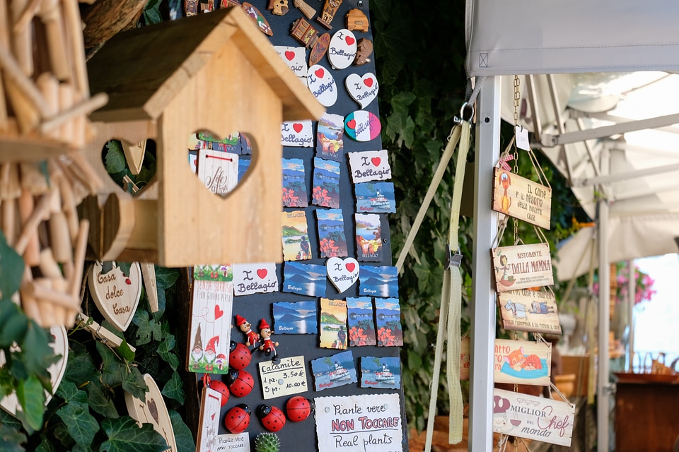 Magnets and Souvenirs for Tourists in Bellagio, Italy