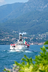Italian Steamboat Floating on Lake Como photo