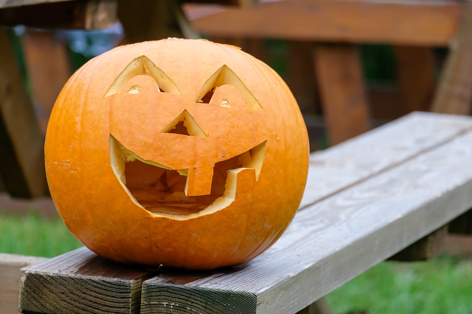 Carved Halloween Happy Pumpkin