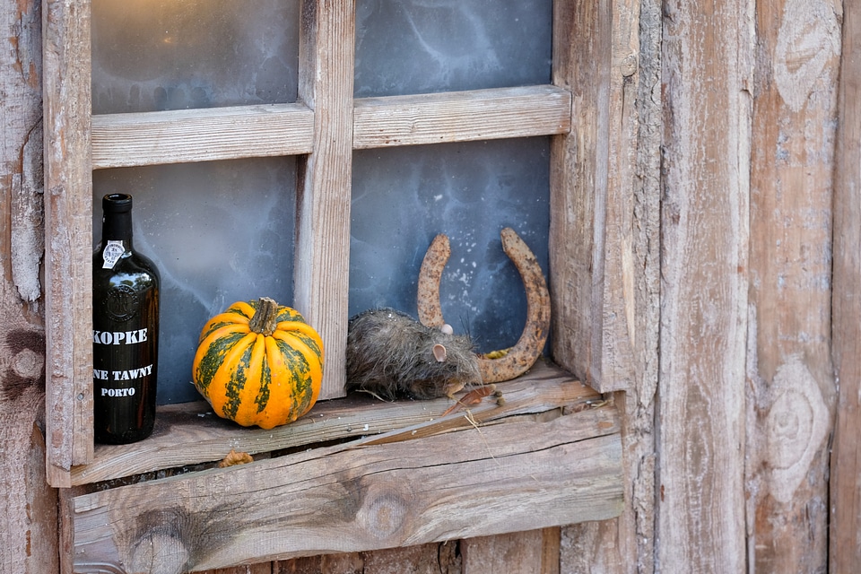 Rat Halloween Decoration on a Wooden Window