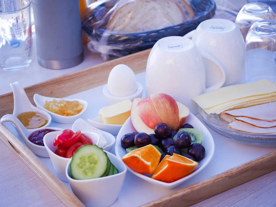 Delicious Morning Breakfast Served on a Tray