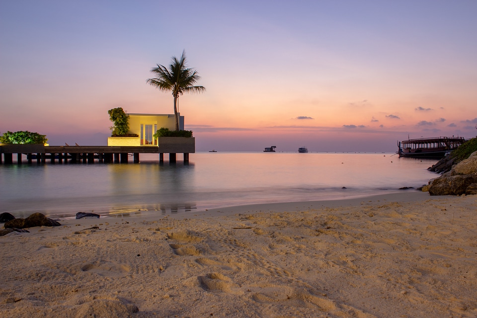 Sunrise Viewed from the Beach on a Tropical Island