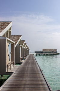 Path to the On-Water Bungalows in Maldives photo