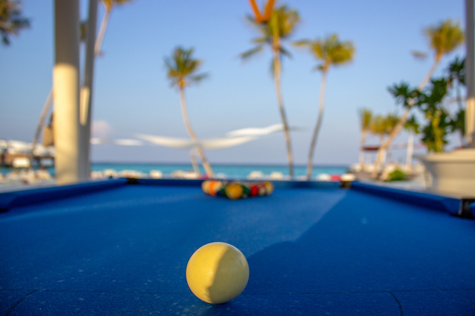 Blue Pool Table on a Beach