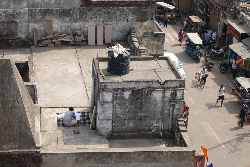 Kid Learning on Roof