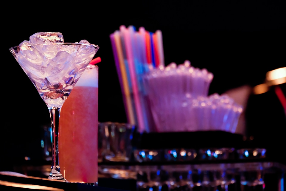 Two Cocktails on the Bar Counter
