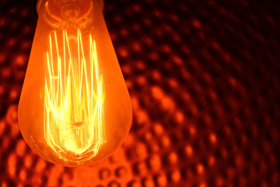 Vintage Lightbulb Closeup photo