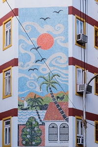Beautiful Painting of a Sunny Day on a Building photo