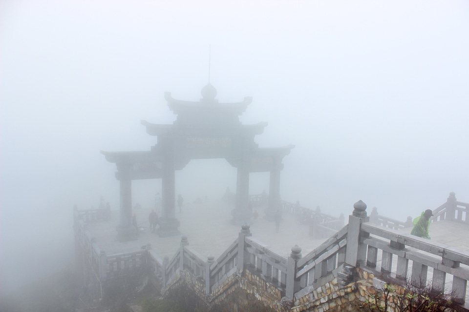 Foggy Temple Entrance