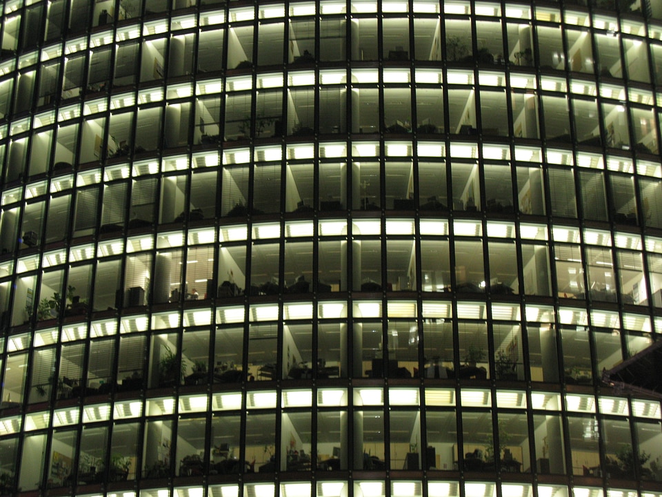 Skyscraper berlin at night home front