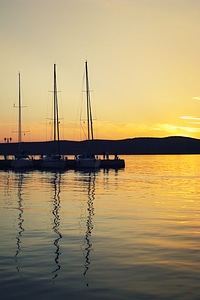 Sailboats in Sunset photo