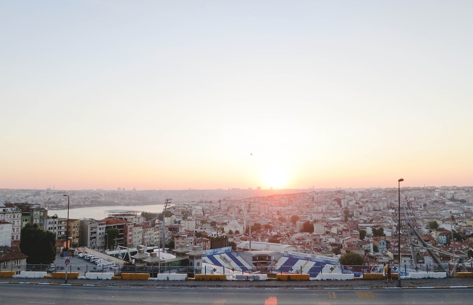 Sunset in Istanbul, Turkey.