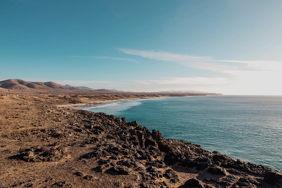 Panoramic view on rocky beach