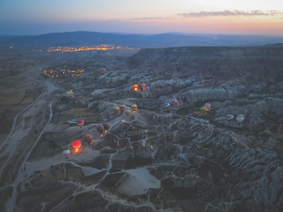 As the second balloon in the air, we got to see the rest of the balloons getting ready to break into dawn.