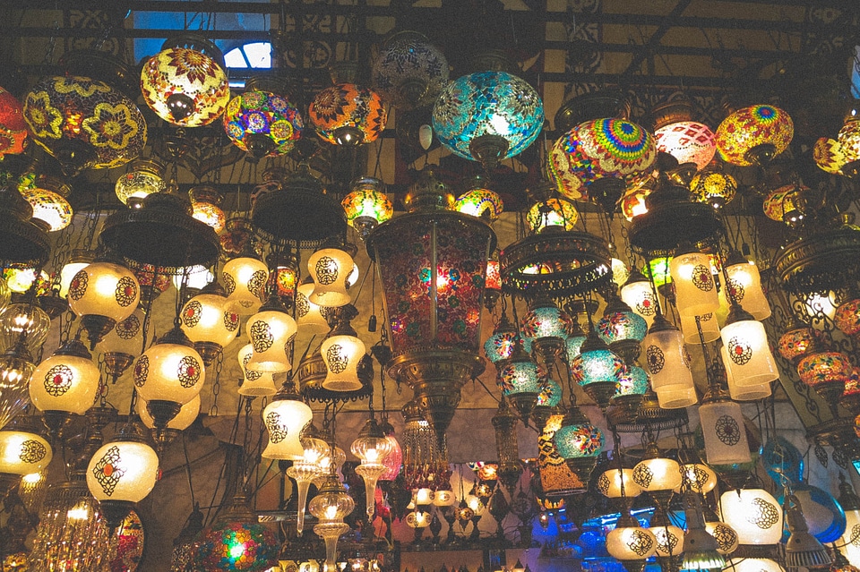 Lamps at Grand Bazaar, Istanbul, Turkey. photo