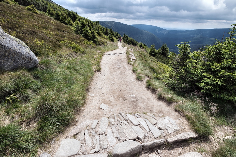 Hiking trail in the mountains