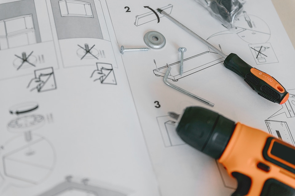 1 Instructions for furniture assembling with tools