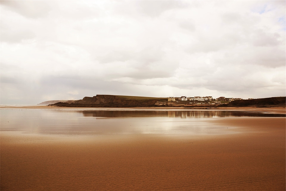 1 Beach brown clouds photo