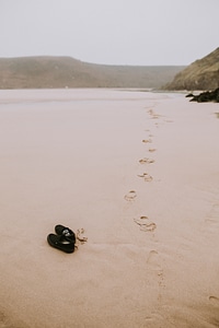 2 Beach brown footprints photo