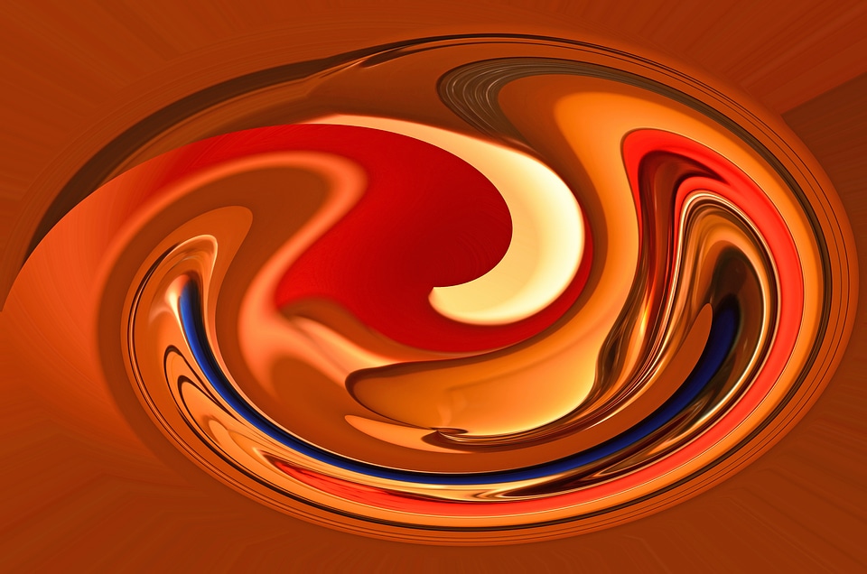 Red modern art abstract
