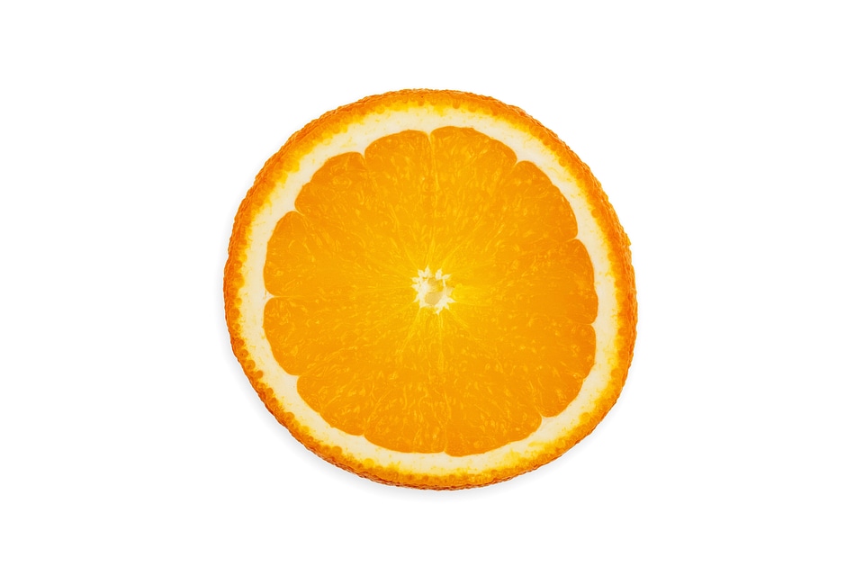 Orange slice isolated on white background photo