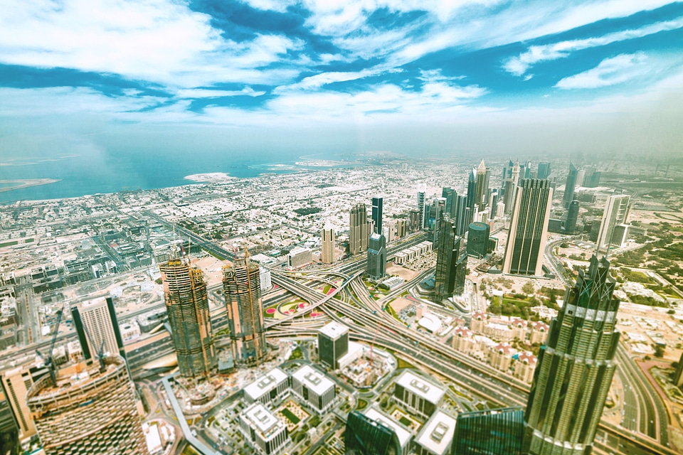 Scenic panoramic view of modern city