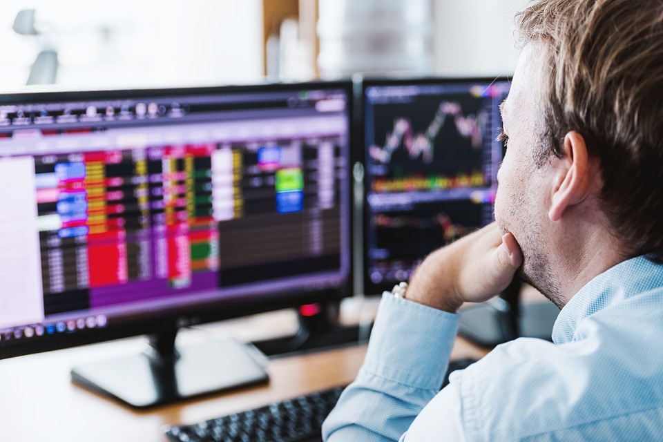 Businessman Working Finance Trading Stock Concept