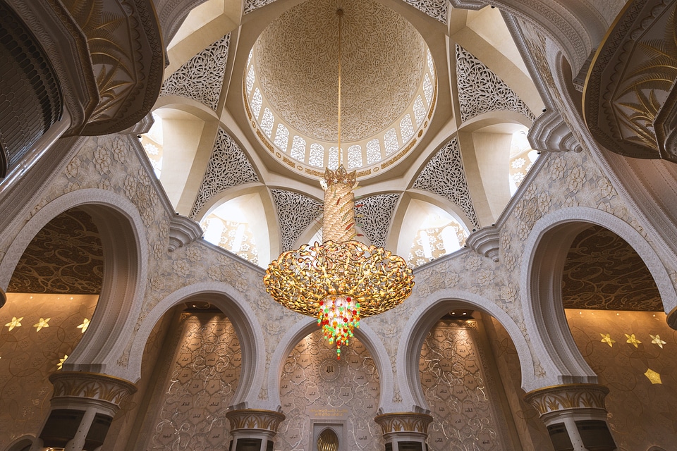 Decoration of Sheikh Zayed Mosque at Abu Dhabi