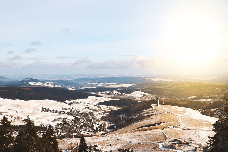 Winter landscape. Mountain view