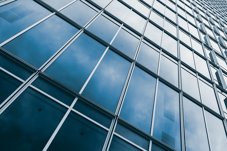 Windows of a modern office building photo