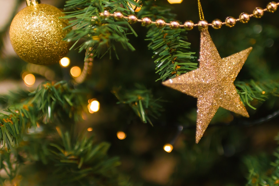 Detail Christmas tree with a star