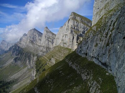 Switzerland summit steep wall photo