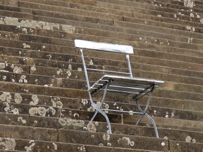 Chair folding chair stairs photo