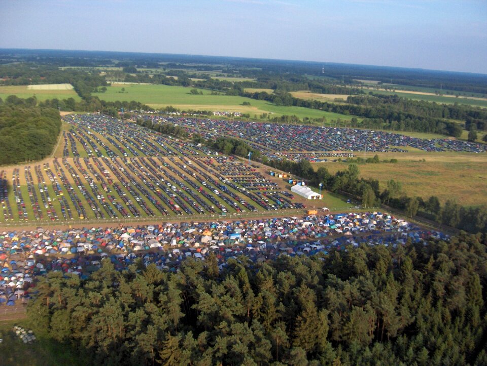 Festival aerial view parking