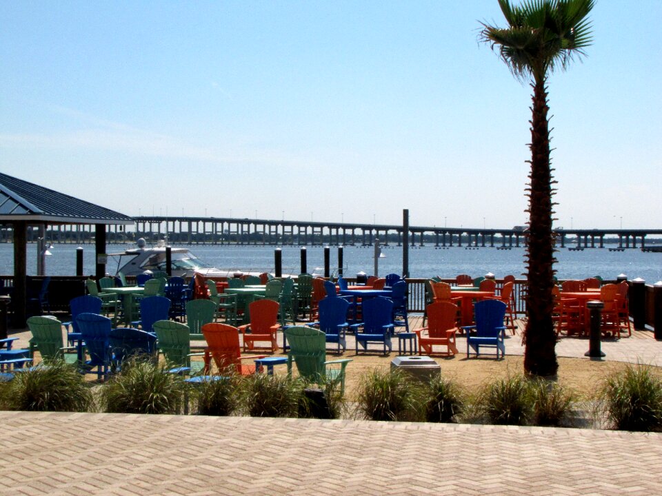 Beach chairs sand photo