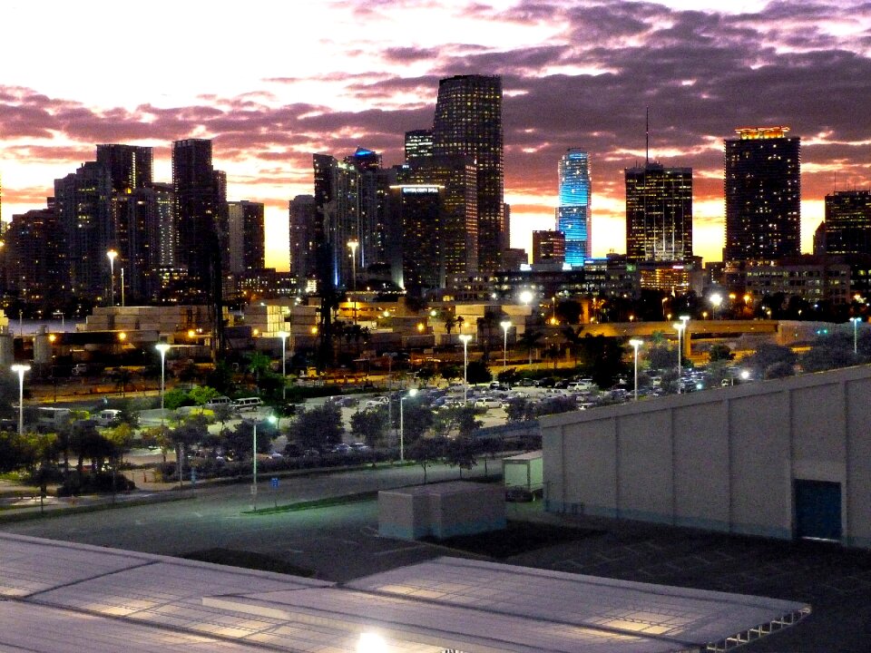 Architecture miami beach night