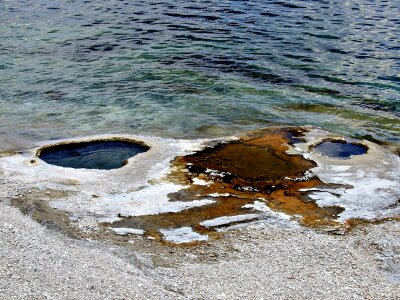 Erosion water yellowstone lake photo