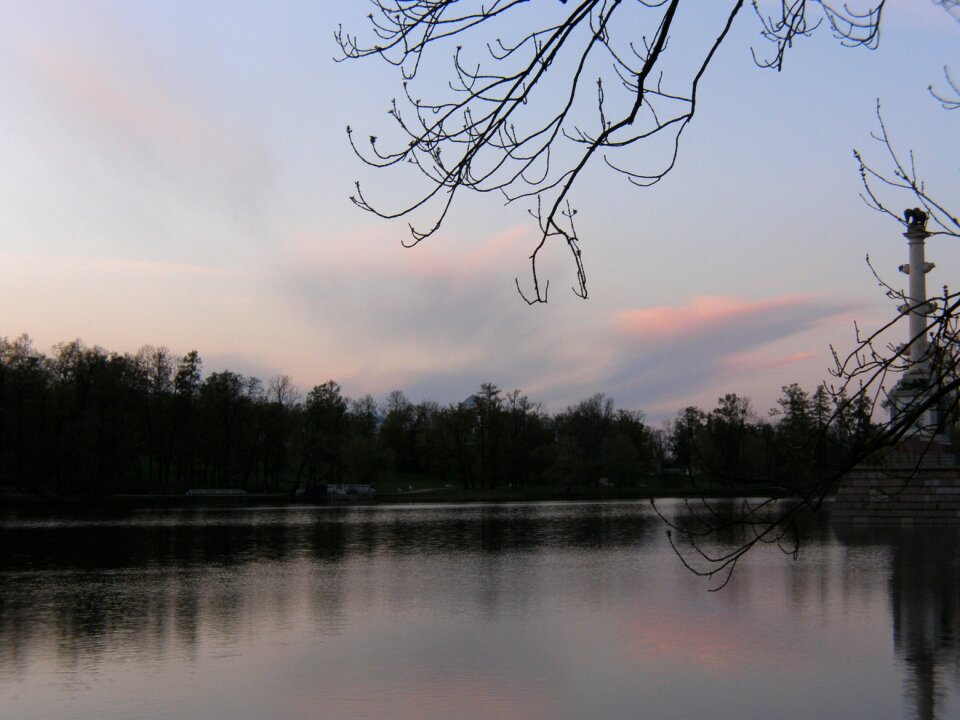 Tower monument pond
