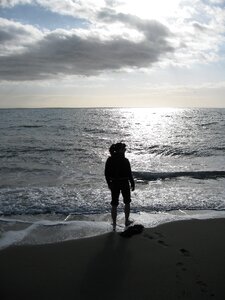Sillhoutte cloud sea beach
